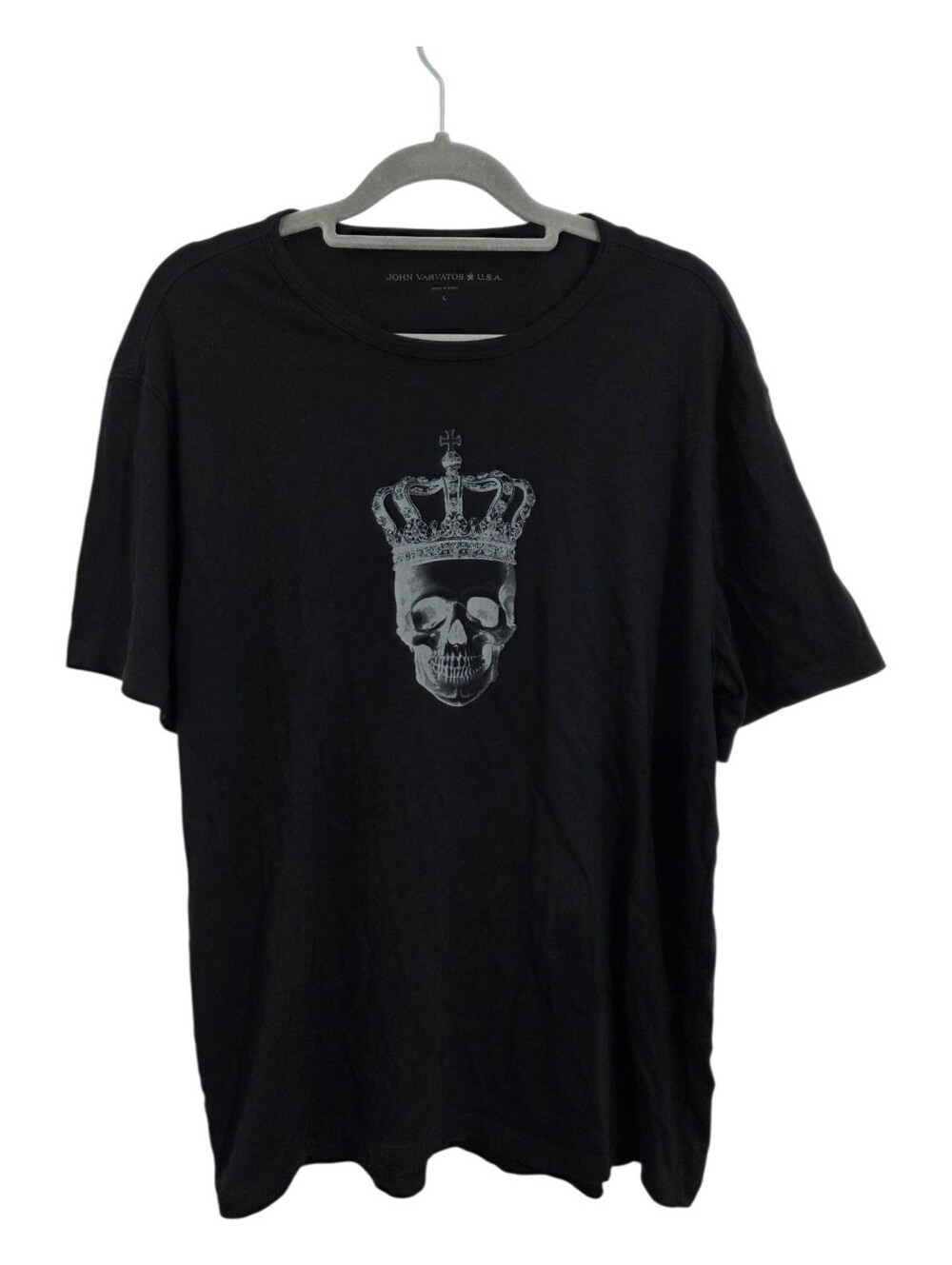 John Varvatos Men's Skull Crown King Graphic Tee Shirt Black Size Large
